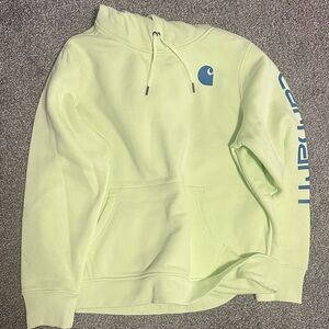 Carhartt Neon Yellow Pullover with Blue Chest Logo